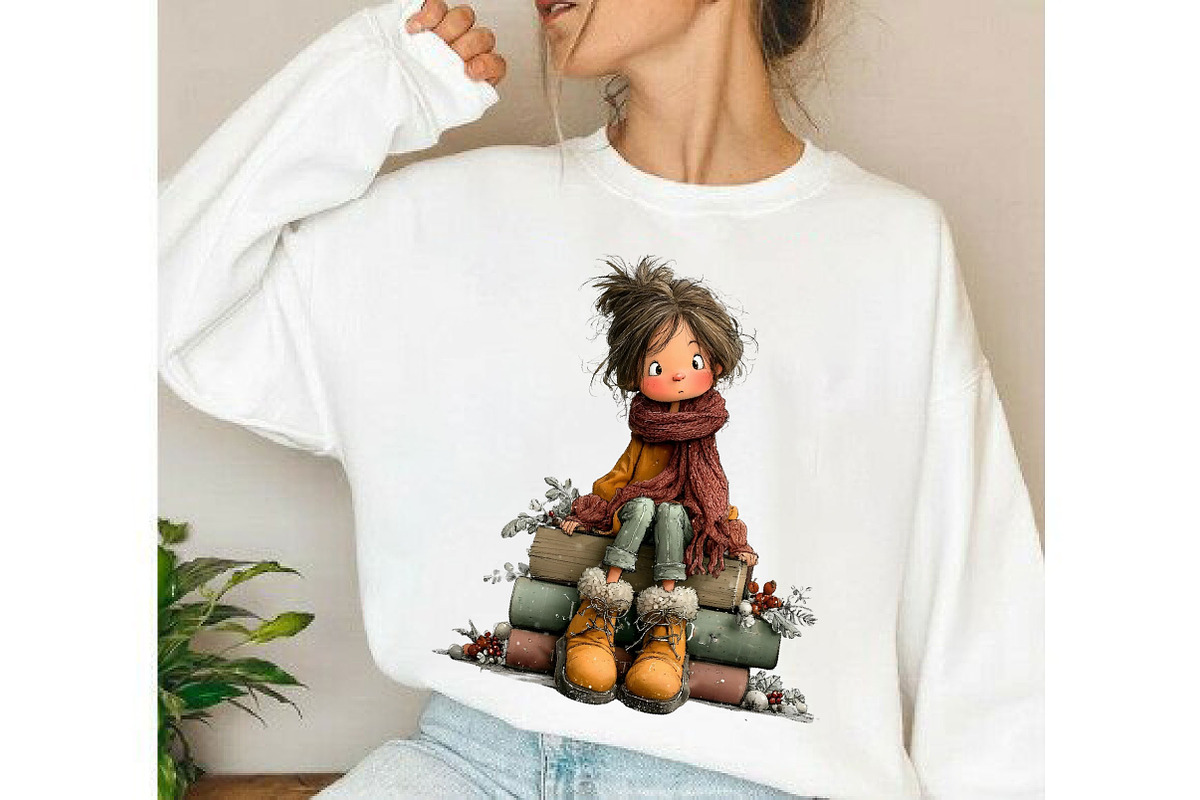 Christmas Cute School Kids Clipart, an Object Illustration by DreamCafeArt (Photo 5 of 6)