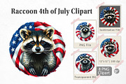 Raccoon 4th of July Clipart, a Graphic by Artnoy (Thumbnail 1 of 5)