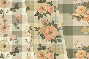 Plaid Floral Backgrounds