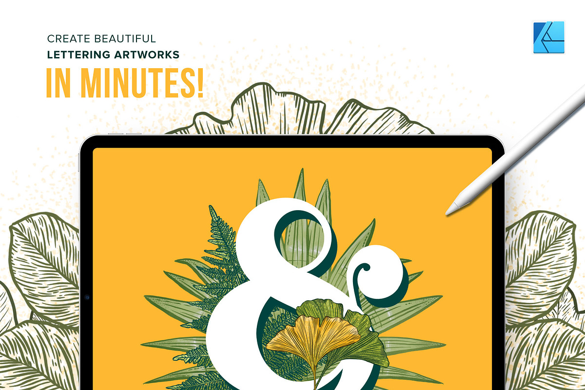 12 Leaf Affinity Stamp Brushes, a Brush Add-On by Riveros Illustration (Photo 7 of 9)