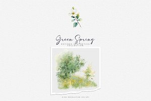 Watercolor Spring Foliage Clipart