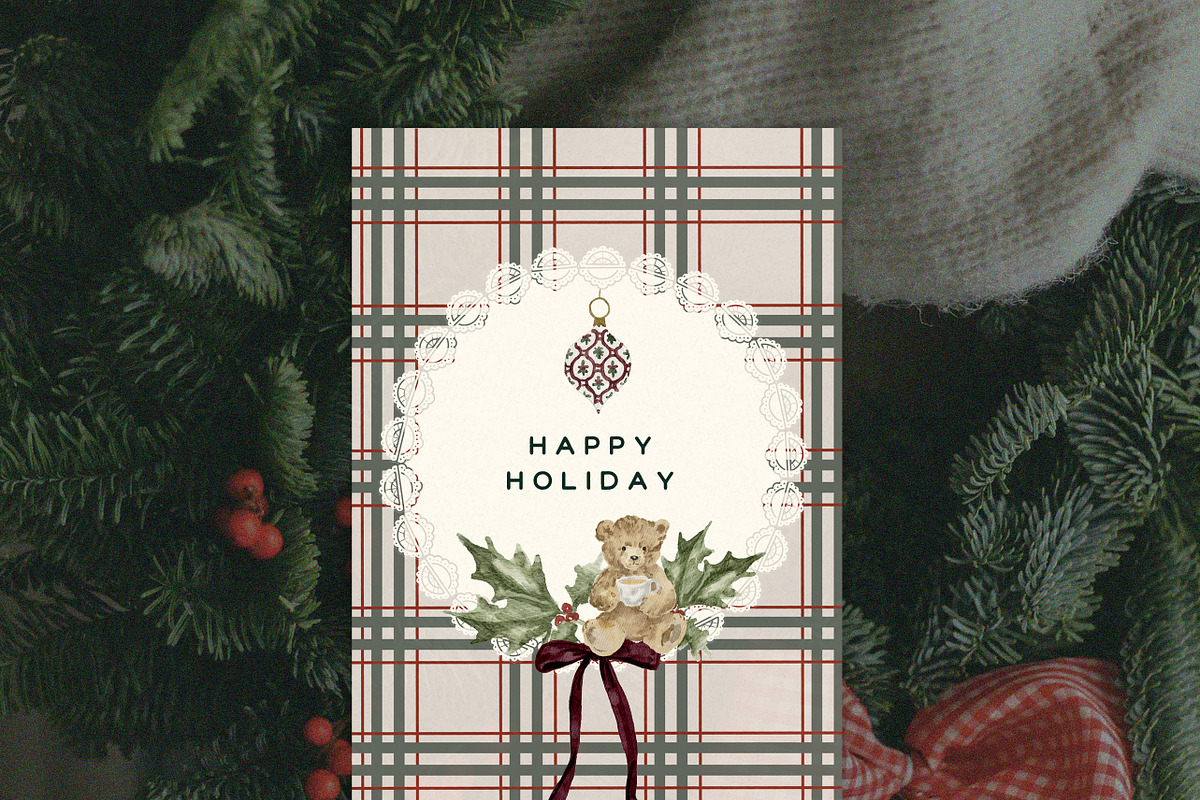 Classic Christmas Watercolor & Cards, an Object Graphic by Laras Wonderland (Photo 8 of 12)