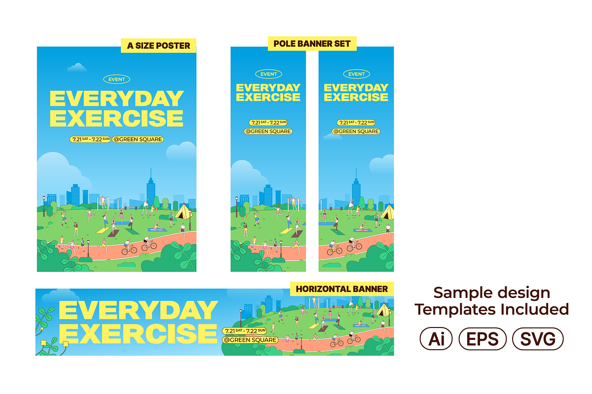 Exercise People Vector kit, an Illustration by Puffin graphics (Photo 4 of 6)