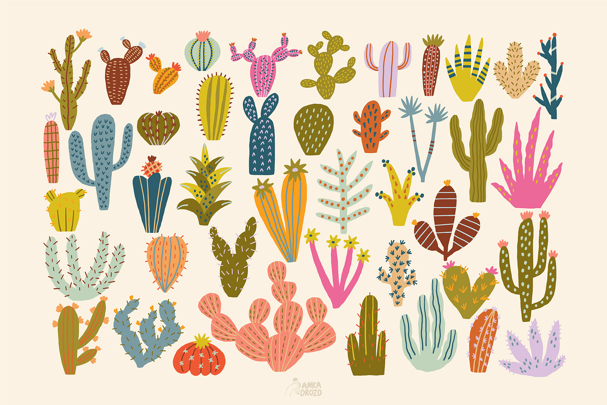 Cactus Graphic Collection, an Object Graphic by AnkaDrozd (Photo 2 of 7)