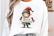 Christmas Elf Watercolor Characters, an Illustration by SinaCreation (Thumbnail 4 of 7)