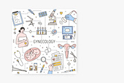 Gynecology line art banners, pattern, a Healthcare Illustration by Good Studio (Thumbnail 6 of 9)