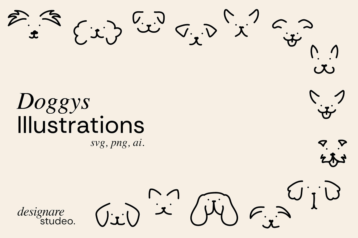 Doggys Hand Drawn Illustrations, a Decorative Illustration by ginni illustrations (Photo 1 of 5)
