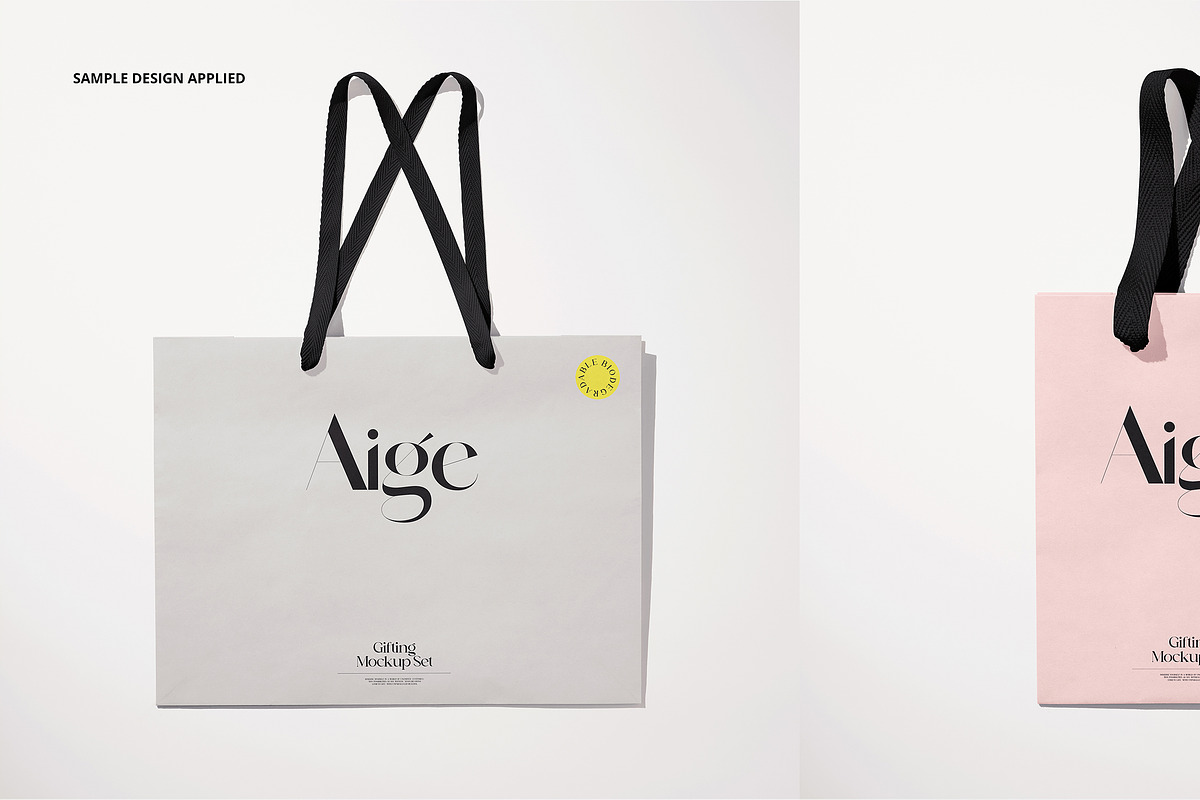 Cotton Handle Paper Gift Bag Mockup, a Packaging Mockup by creatsy5 (Photo 8 of 14)