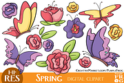 SPRING - Digital Clipart, an Illustration by Purple Frog (Thumbnail 1 of 4)