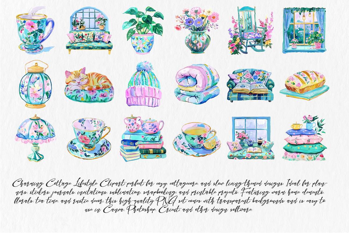 Cozy life clipart bundle, an Illustration by Libby Wishes (Photo 2 of 4)