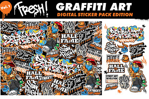 Digital Graffiti Stickers Pack Vol.1