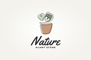 love shaped nature line art logo, a Branding & Logo Template by Blazybone (Thumbnail 1 of 2)