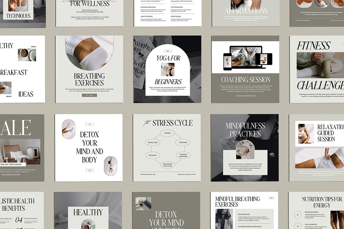 Wellness Coach Instagram Bundle, a Social Media Template by Amaré Creative (Photo 3 of 5)
