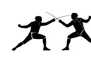 An elegant Fencing Duel Silhouettes, an Illustration by Amazin_art (Thumbnail 24 of 31)