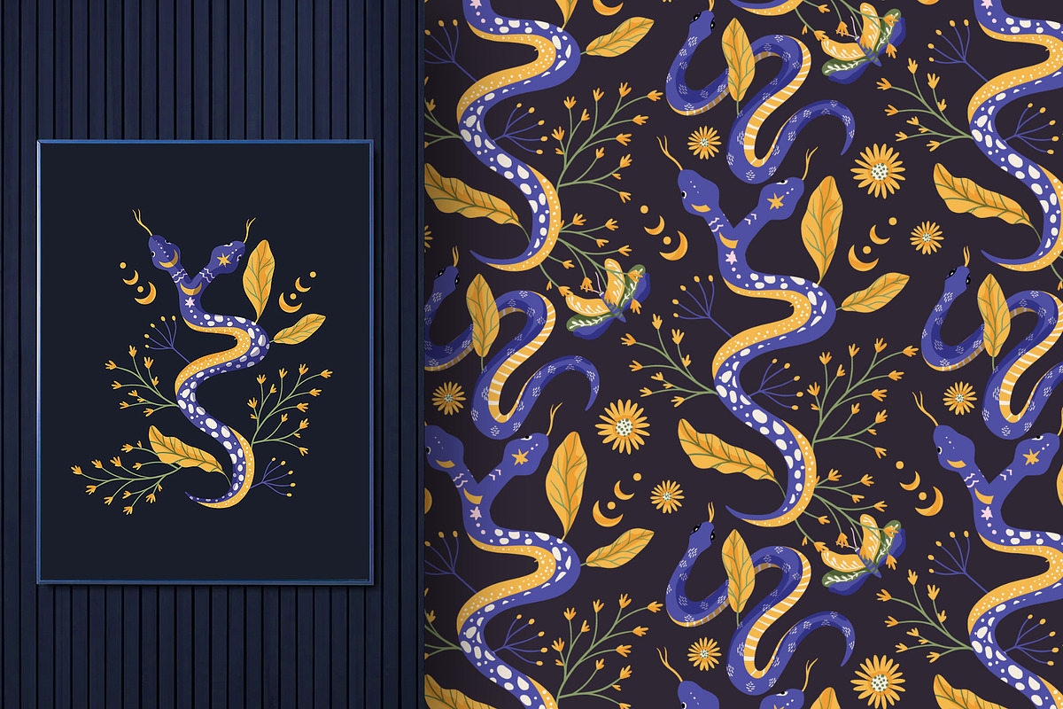 Snake Illustration & pattern bundle, an Animal Illustration by Red Ink (Photo 7 of 9)