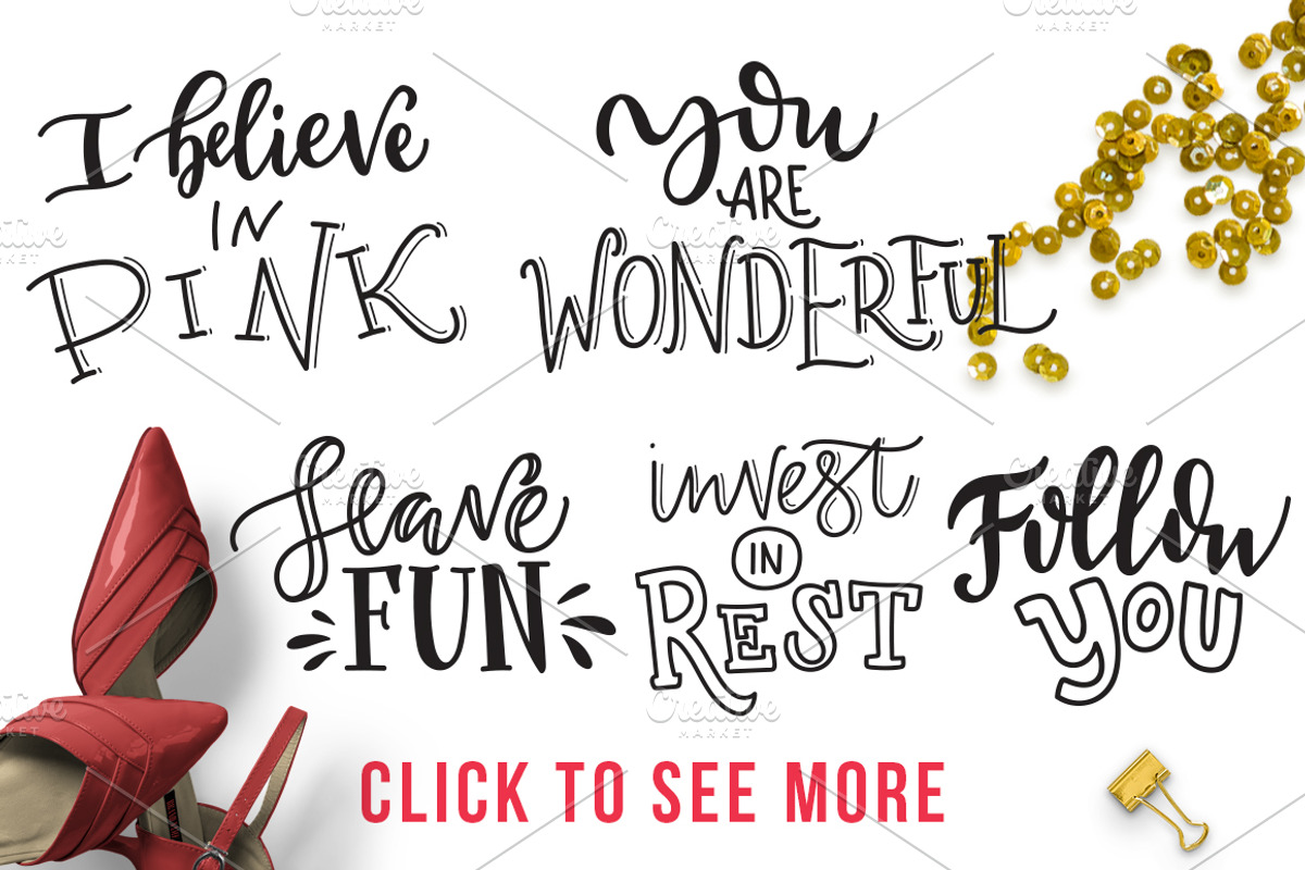 Girl power - lettering set, a Social Media Template by Beauty Drops (Photo 5 of 9)