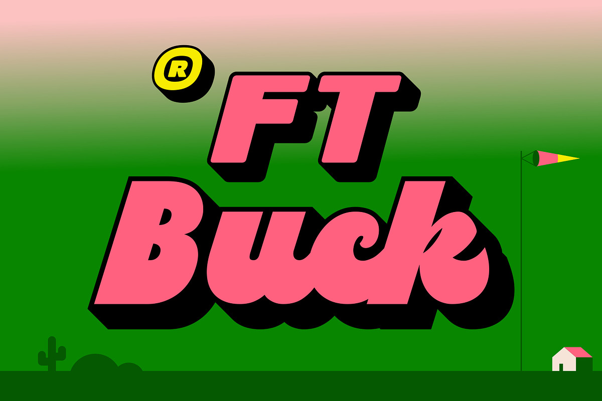 FT BUCK | SHADOW FONT + FREE VECTOR, a Sans Serif Font by Fateh.Lab (Photo 1 of 18)