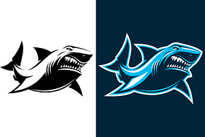 Great white ferocious shark