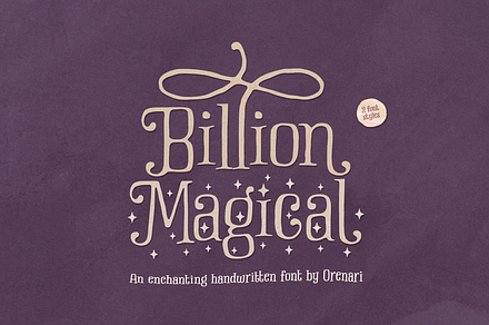 Billion Magical, a Handwritten Font by Orenari