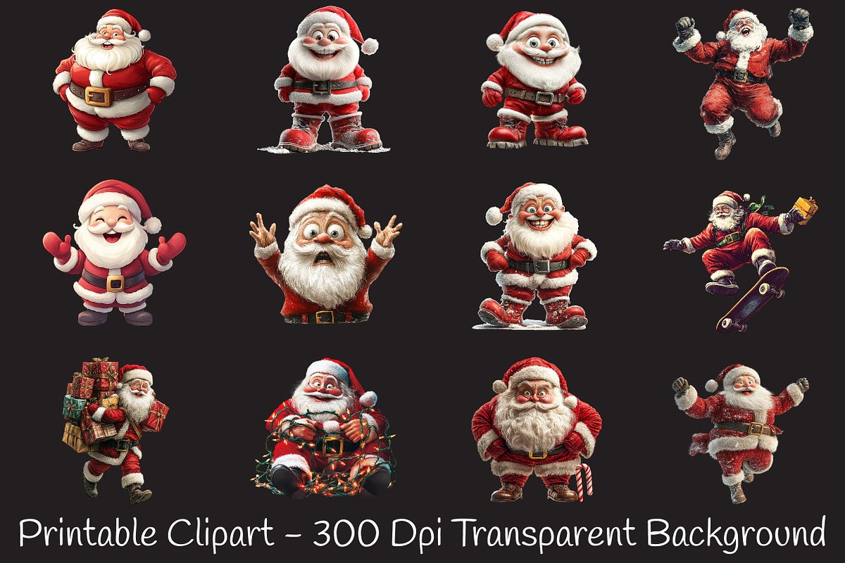 Funny Skinny Santa Clipart, an Illustration by RobertsArt (Photo 2 of 7)