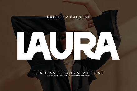 Laura - Condensed Sans Serif Font, a Sans Serif Font by Pian45 Studio