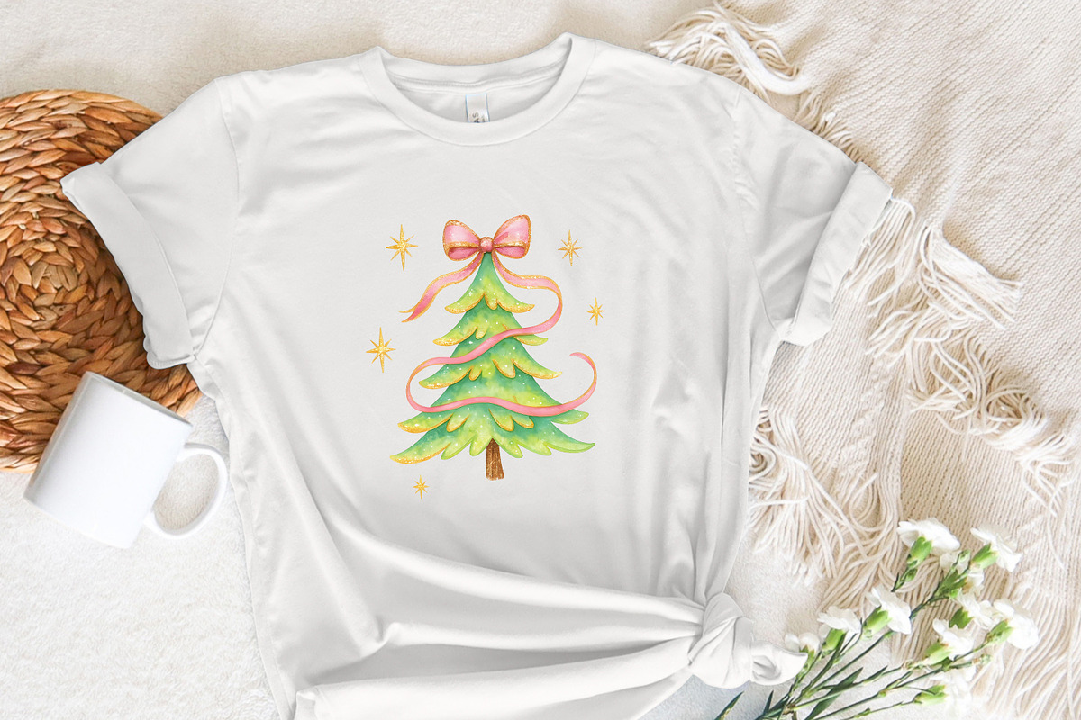 Watercolor Christmas Tree With Pink, an Illustration by SharpMarketplace (Photo 7 of 9)
