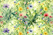 Watercolor Wild Flowers Seamless, a Pattern Graphic by Sharon Schwalbe (Thumbnail 4 of 6)