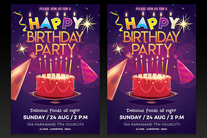 Happy Birthday Party Flyer Template