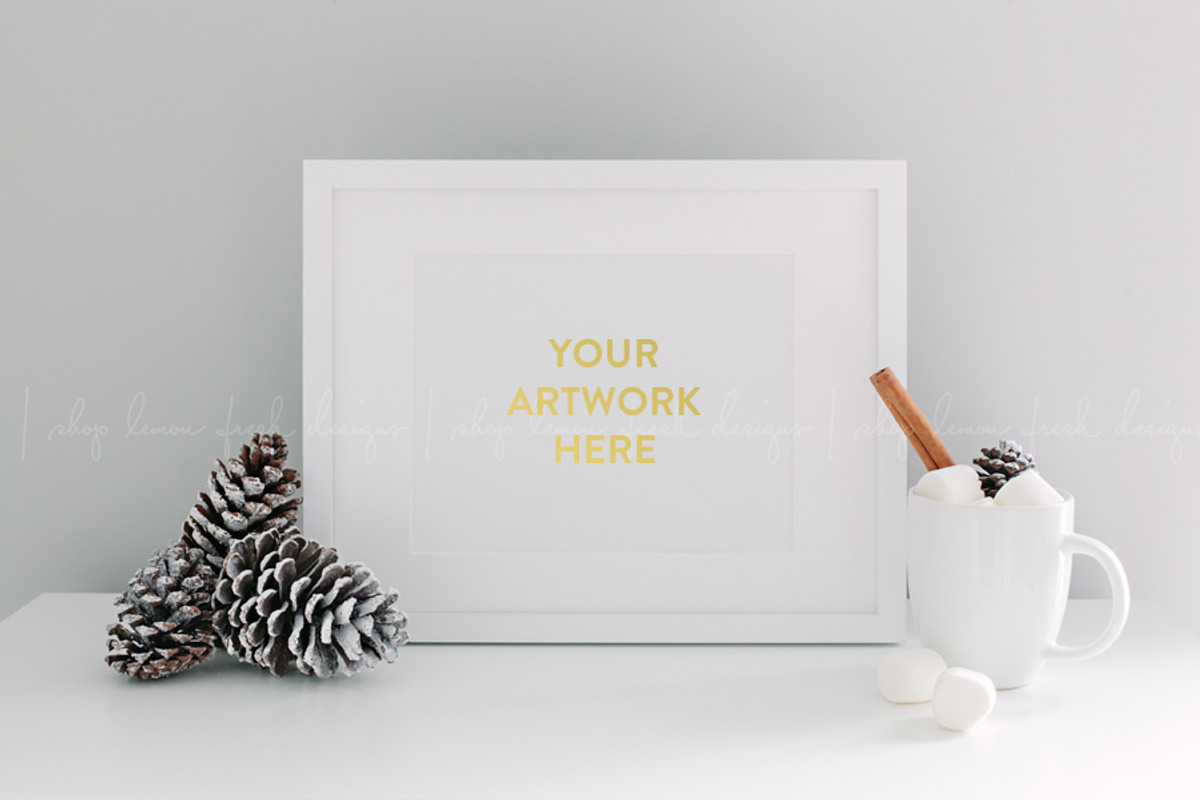 Christmas Holiday White Frame Image, a Product Mockup by White Turquoise Co. (Photo 1 of 2)