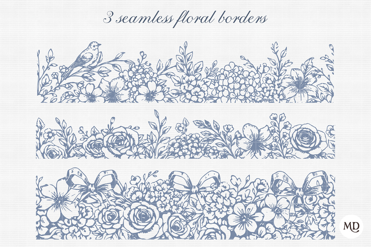 Blue Baroque Chinoiserie Collection, a Decorative Illustration by marie dricot (Photo 9 of 9)
