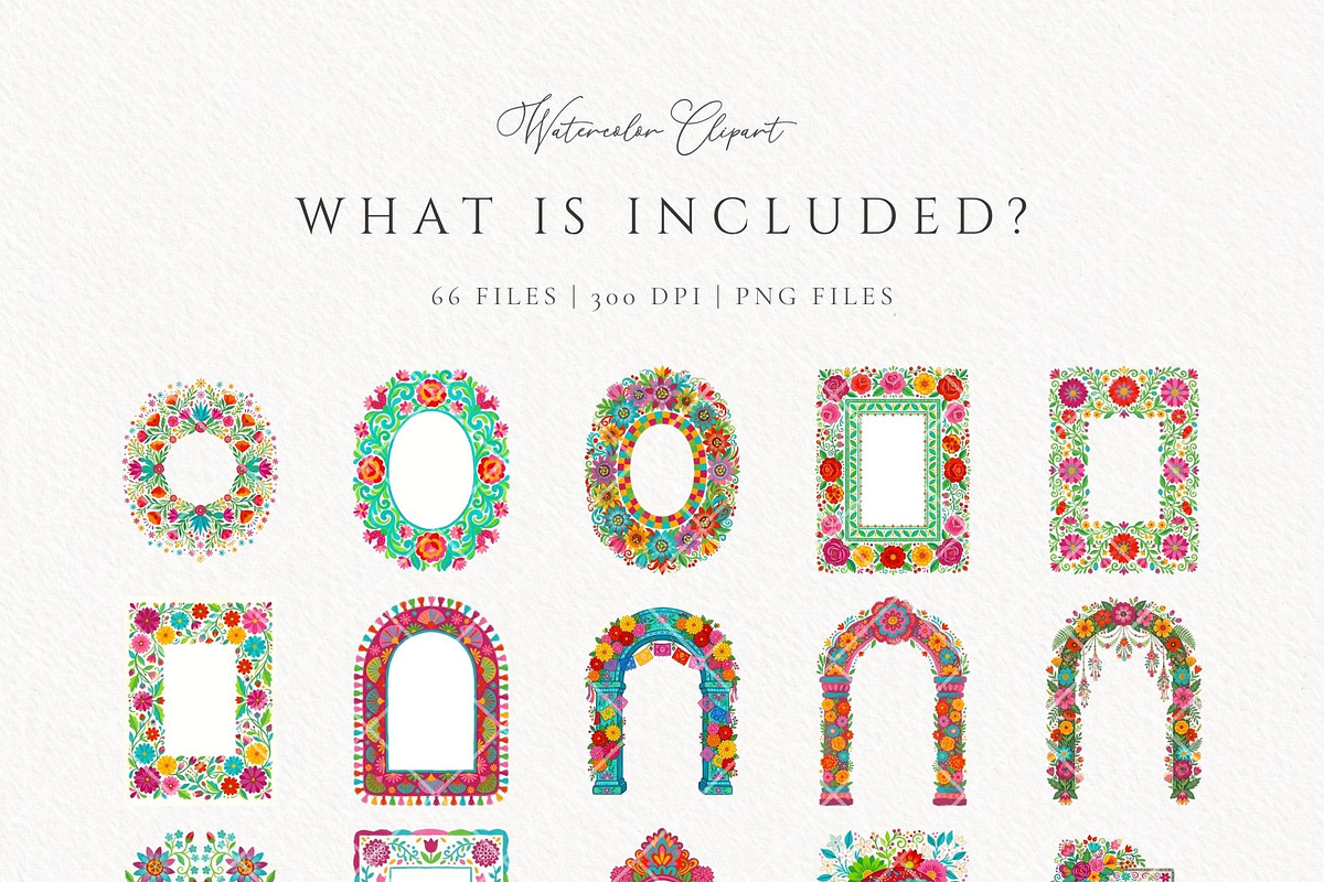 Mexican Folk Art Frames Otomi, an Object Graphic by Invite to Clipart (Photo 3 of 8)