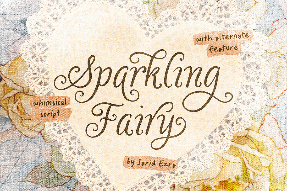 Sparkling Fairy - Whimsical Script, a Script Font by Sarid Ezra (Photo 1 of 11)