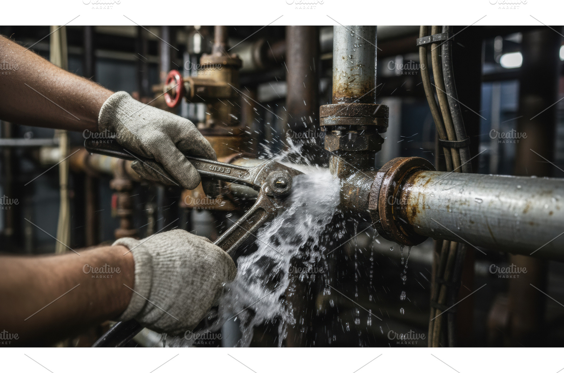 A worker using tools to repair a, an Industrial Photo by Igor Tichonow