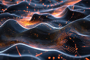 Complex digital landscape featuring, a Photo by Tanuart