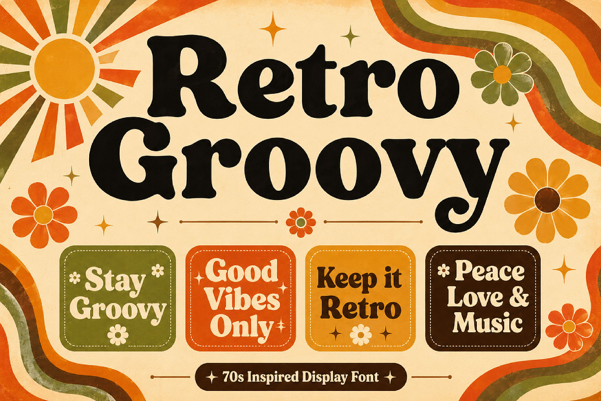Retro Groovy, a Script Font by Wow Magic (Photo 1 of 5)
