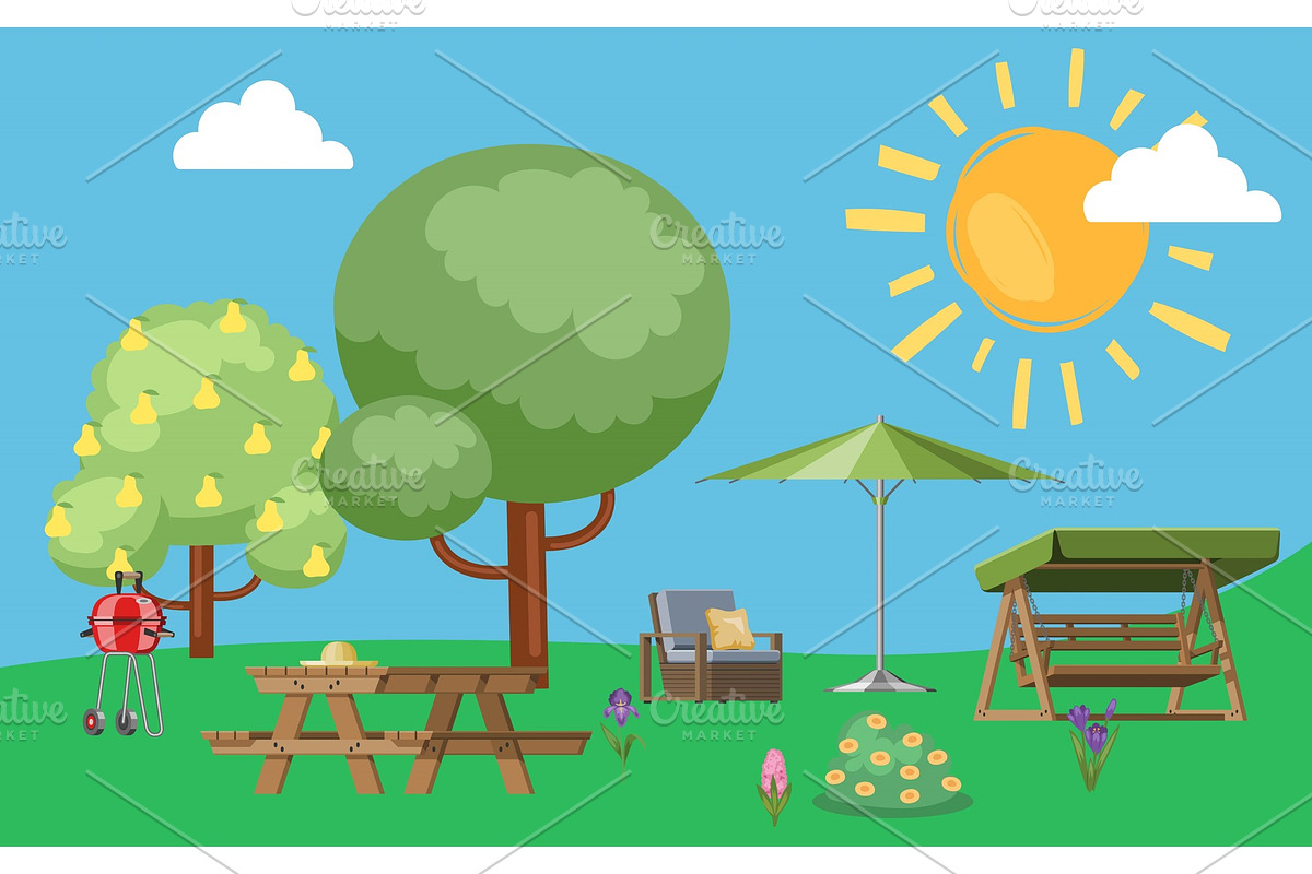 Summer, useful to relax in park, a Person Illustration by RocketArt