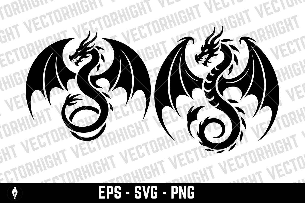 Fierce flying dragon, an Animal Illustration by Vectorhight (Photo 5 of 5)
