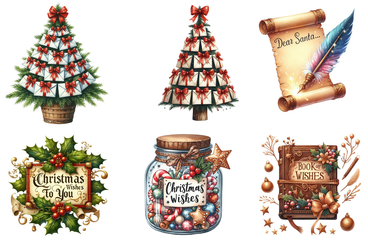 Christmas Wishes Clipart, an Illustration by DreamArtGraphic (Photo 3 of 4)