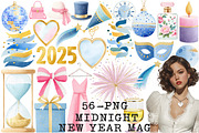 Midnight New Year Magic Watercolor C, an Illustration by Libby Wishes (Thumbnail 1 of 7)