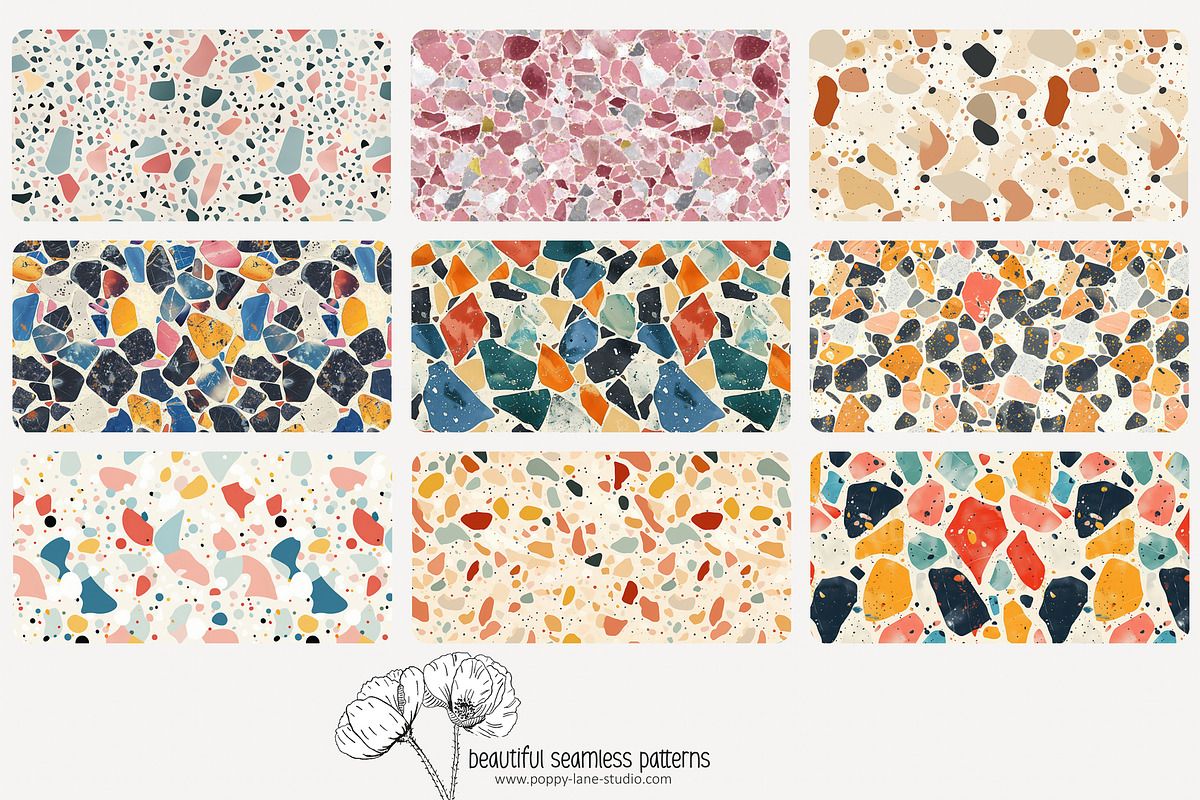 70 terrazzo seamless pattern, a Pattern Graphic by Poppy Lane Studio (Photo 2 of 10)