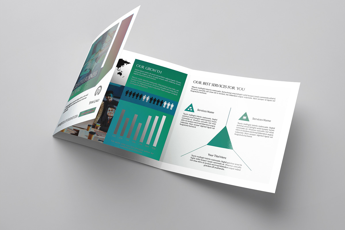 Corporate Square Trifold Brochure, a Brochure Template by retrographix (Photo 5 of 7)