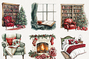 Cozy Christmas Planner Clipart, an Illustration by NadiaTheronArt (Thumbnail 4 of 5)