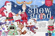 Cute Christmas Characters, a Seasonal Illustration by Pretty Little Lines (Thumbnail 1 of 16)