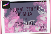 Floral Brush stamps for Procreate, a Brush Add-On by Graphics Resources (Thumbnail 1 of 15)