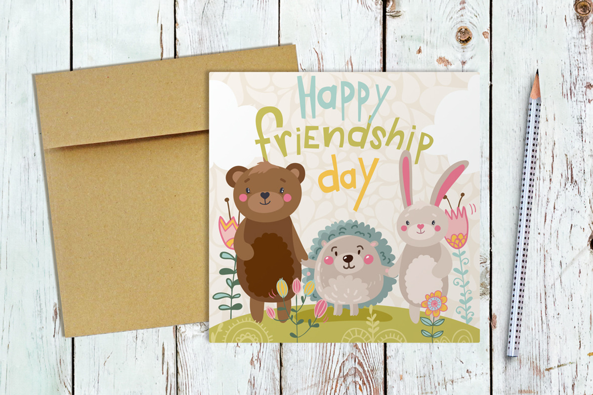 Happy Friendship Day Cards, an Animal Illustration by martynmarin (Photo 1 of 3)