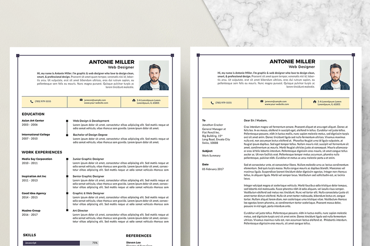 Cover Letter & Resume Template, a Resume Template by Hito Graphic (Photo 3 of 8)
