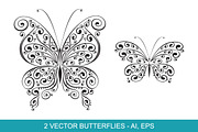 Scrollwork Butterfly Vector Clipart, a Graphic by Galina Ivanova (Thumbnail 2 of 6)