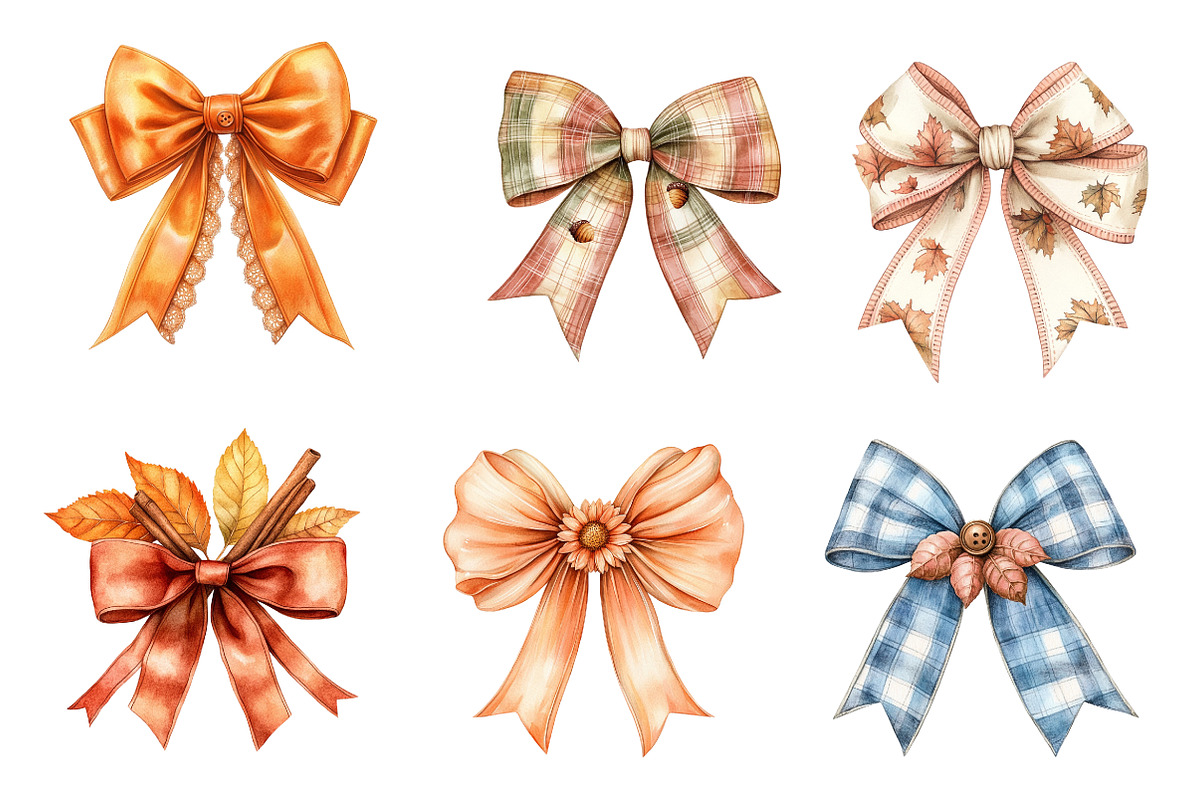 Autumn Coquette Bows Clipart, an Illustration by CreationArt (Photo 4 of 5)
