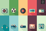 Retro multimedia flat icon set, an Icon by Yury Velikanov (Thumbnail 2 of 3)