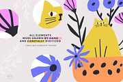 Cats and Flowers | 100% Hand drawn, an Animal Illustration by Olia (Thumbnail 12 of 14)
